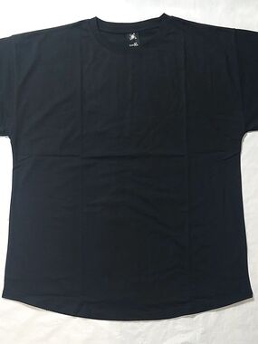 Jama Men's Boxy Fit T-Shirt Heavyweight Premium Cotton Blend Tee Shirt Black